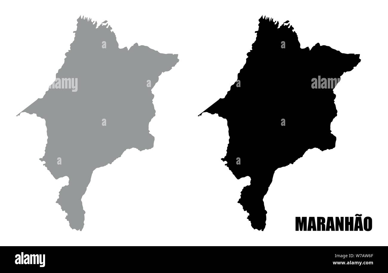 Maranhao Zustand silhouette Karten auf weißem Hintergrund Stock Vektor