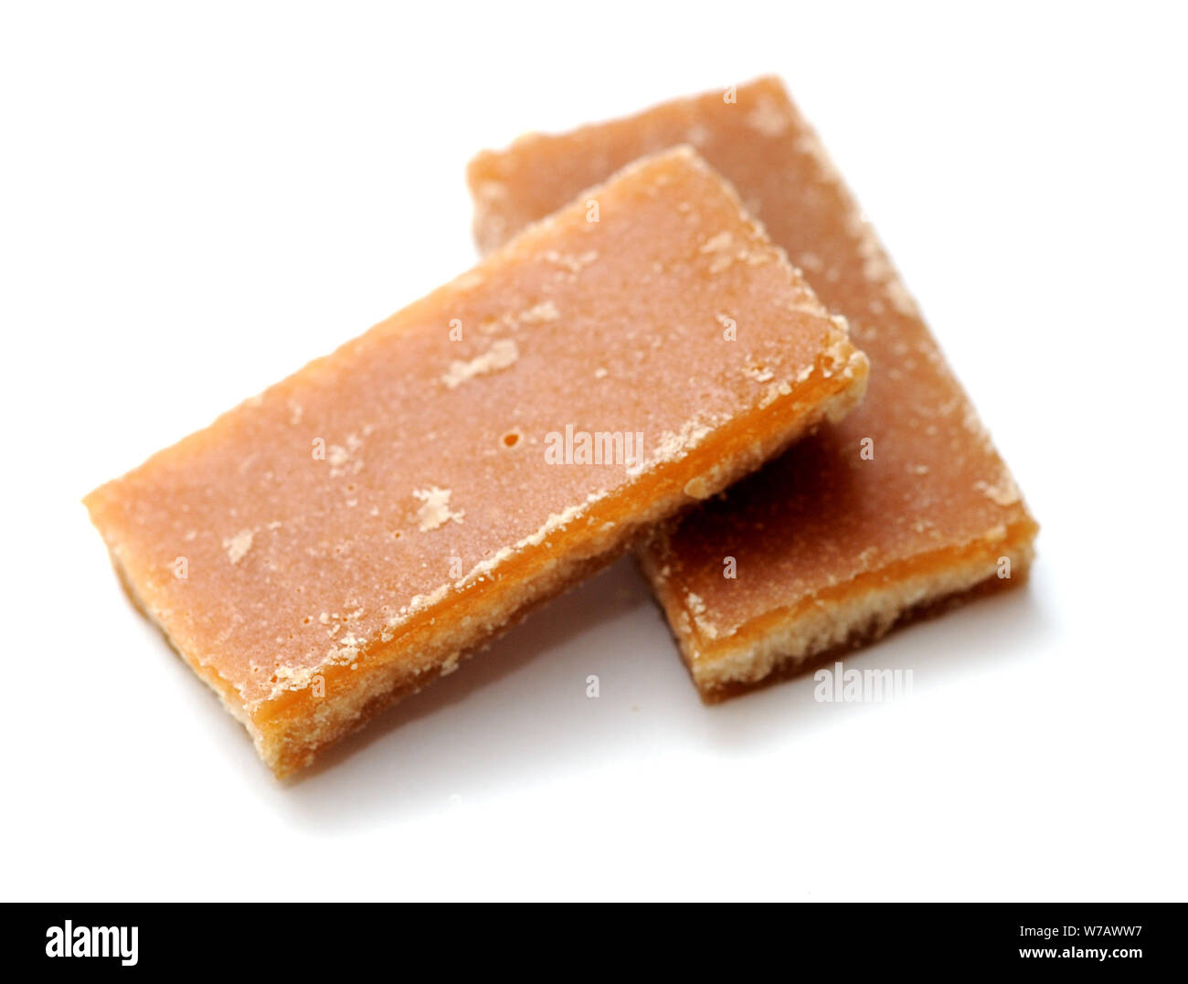 Brauner Zucker3 auf weißem Hintergrund Stockfoto