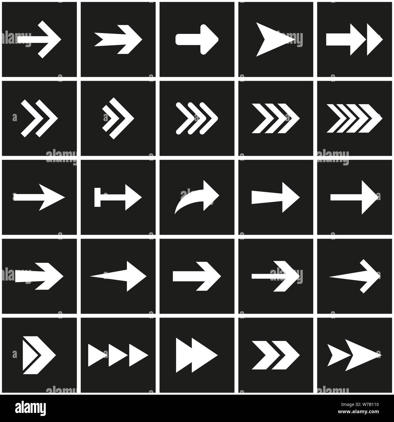 Vector Illustration, flache Bauform. Symbol Pfeil einstellen Stock Vektor