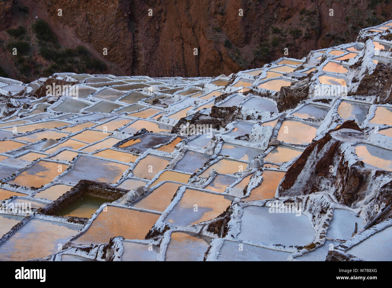 Die schöne Salinen von Maras, das Heilige Tal, Peru Stockfoto