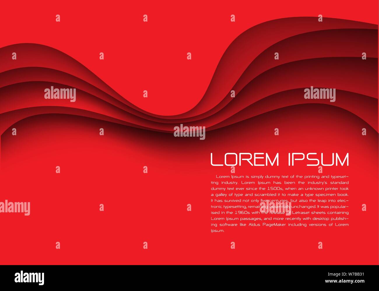 Abstrakte rote Kurve überschneiden sich mit den leeren Platz für Text, Design moderne futuristischen Hintergrund Vector Illustration. Stock Vektor