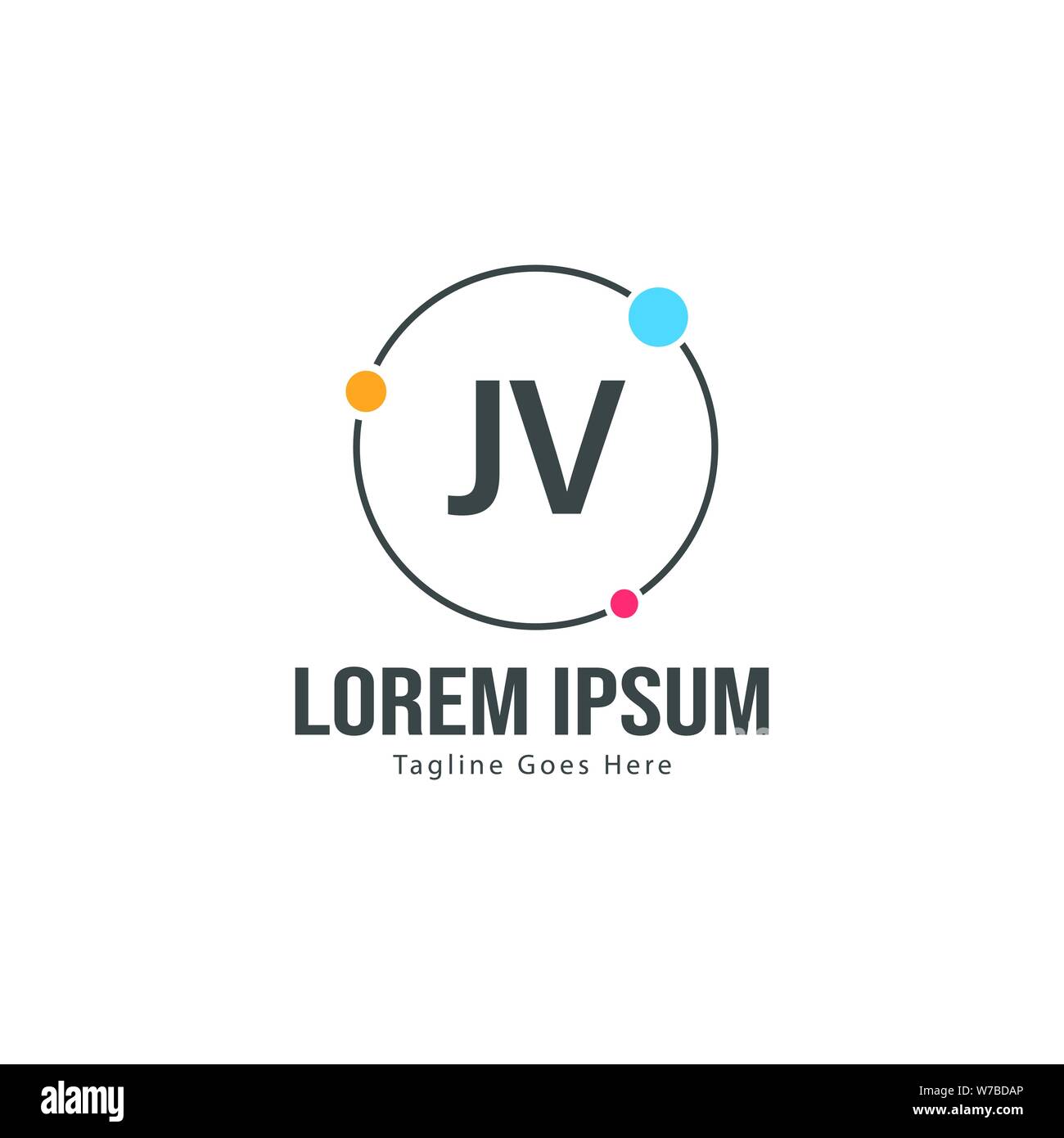 Erste JV logo Vorlage mit modernen Rahmen. Minimalistische letter JV logo Vector Illustration Design Stock Vektor