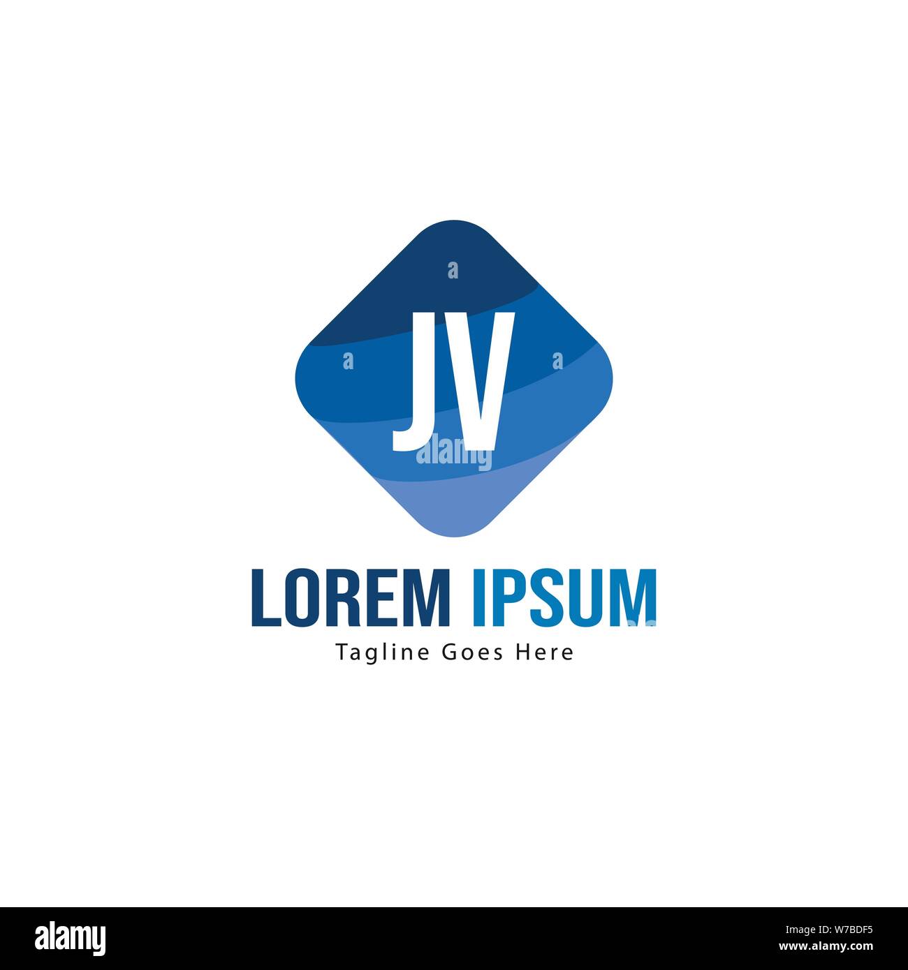 Erste JV logo Vorlage mit modernen Rahmen. Minimalistische letter JV logo Vector Illustration Design Stock Vektor