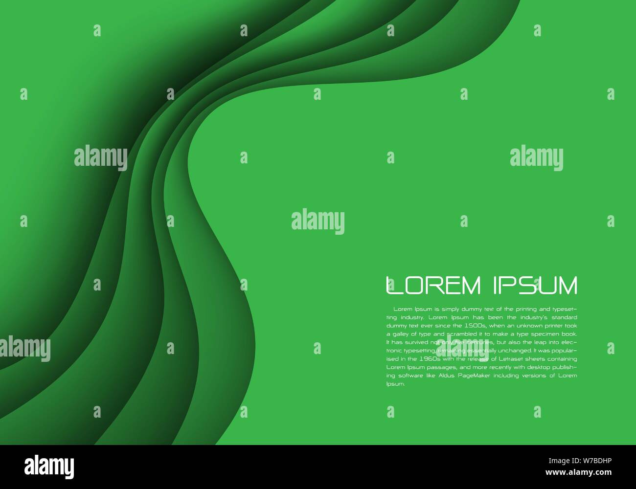 Abstrakte grüne Kurve überschneiden sich mit den leeren Platz für Text, Design moderne futuristischen Hintergrund Vector Illustration. Stock Vektor