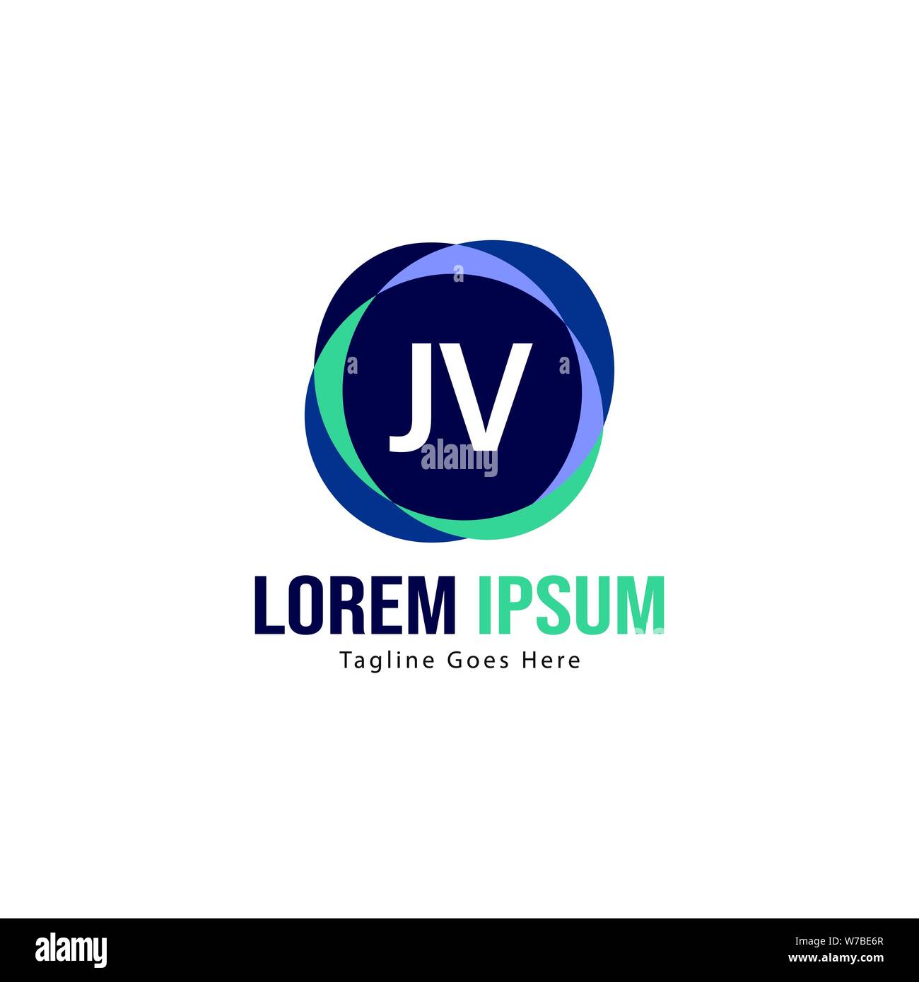Erste JV logo Vorlage mit modernen Rahmen. Minimalistische letter JV logo Vector Illustration Design Stock Vektor