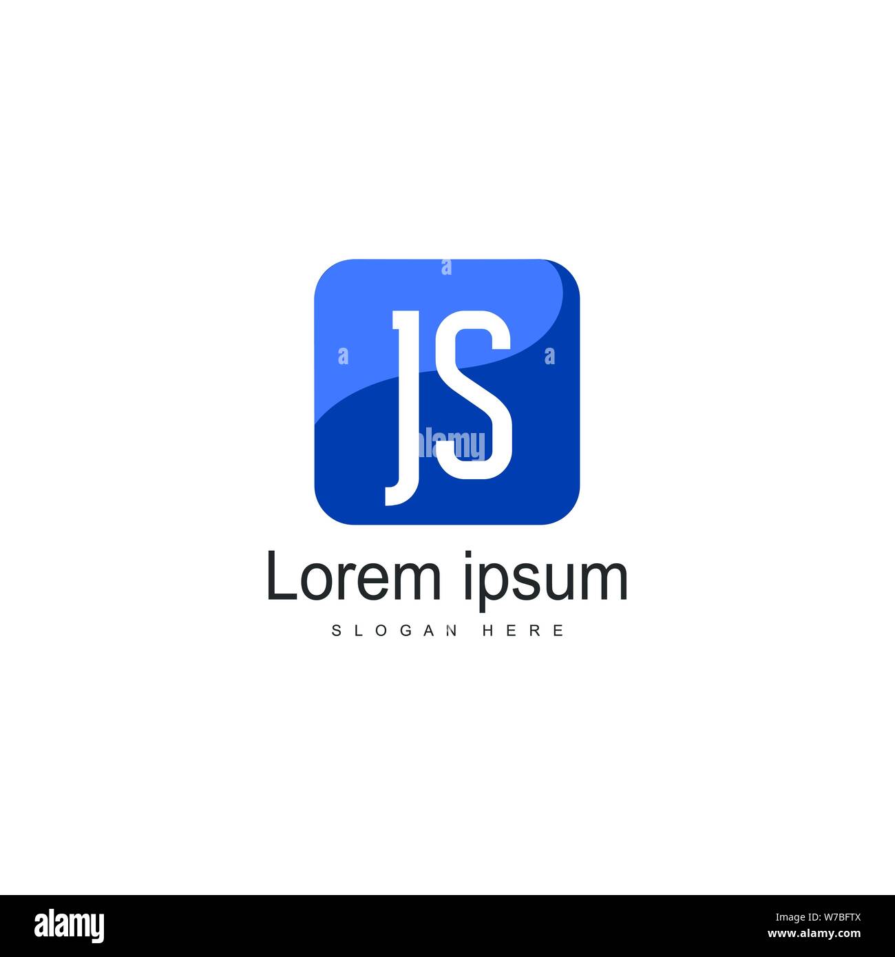 Erste JS logo Vorlage mit modernen Rahmen. Minimalistische JS schreiben logo Vector Illustration Design Stock Vektor
