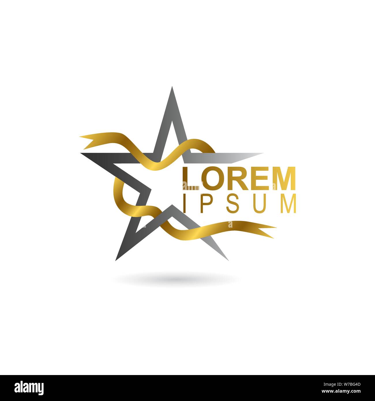 Star Logo Emblem auf weißem Hintergrund isoliert Stock Vektor