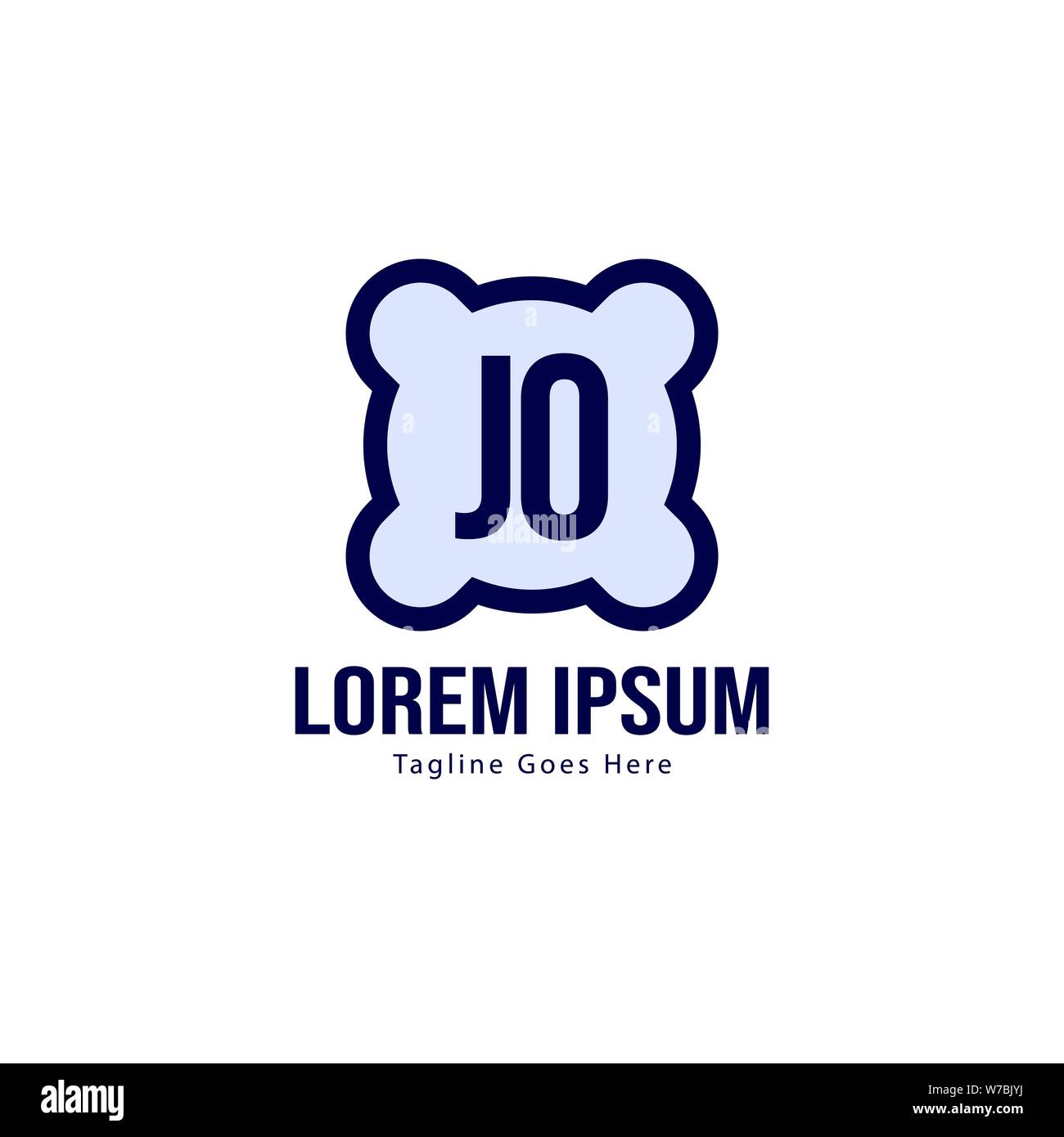 Erste JO logo Vorlage mit modernen Rahmen. Minimalistische schreiben JO logo Vector Illustration Design Stock Vektor