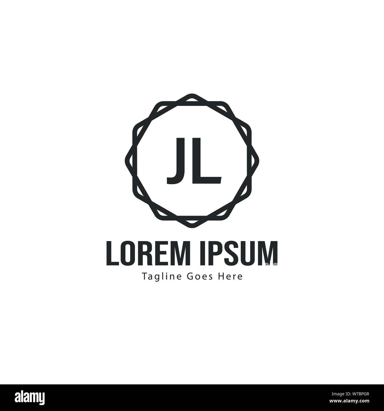 Erste JL logo Vorlage mit modernen Rahmen. Minimalistische schreiben JL logo Vector Illustration Design Stock Vektor