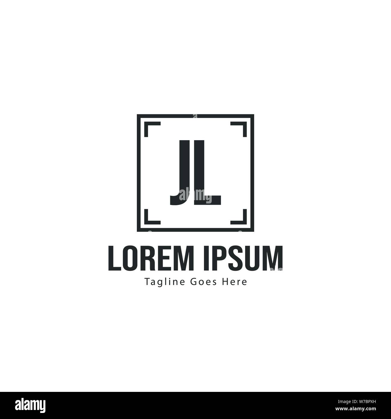 Erste JL logo Vorlage mit modernen Rahmen. Minimalistische schreiben JL logo Vector Illustration Design Stock Vektor