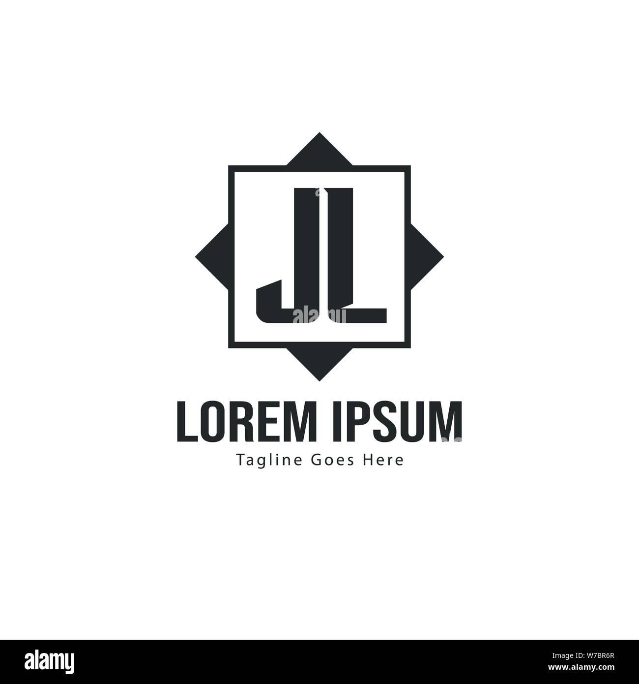 Erste JL logo Vorlage mit modernen Rahmen. Minimalistische schreiben JL logo Vector Illustration Design Stock Vektor