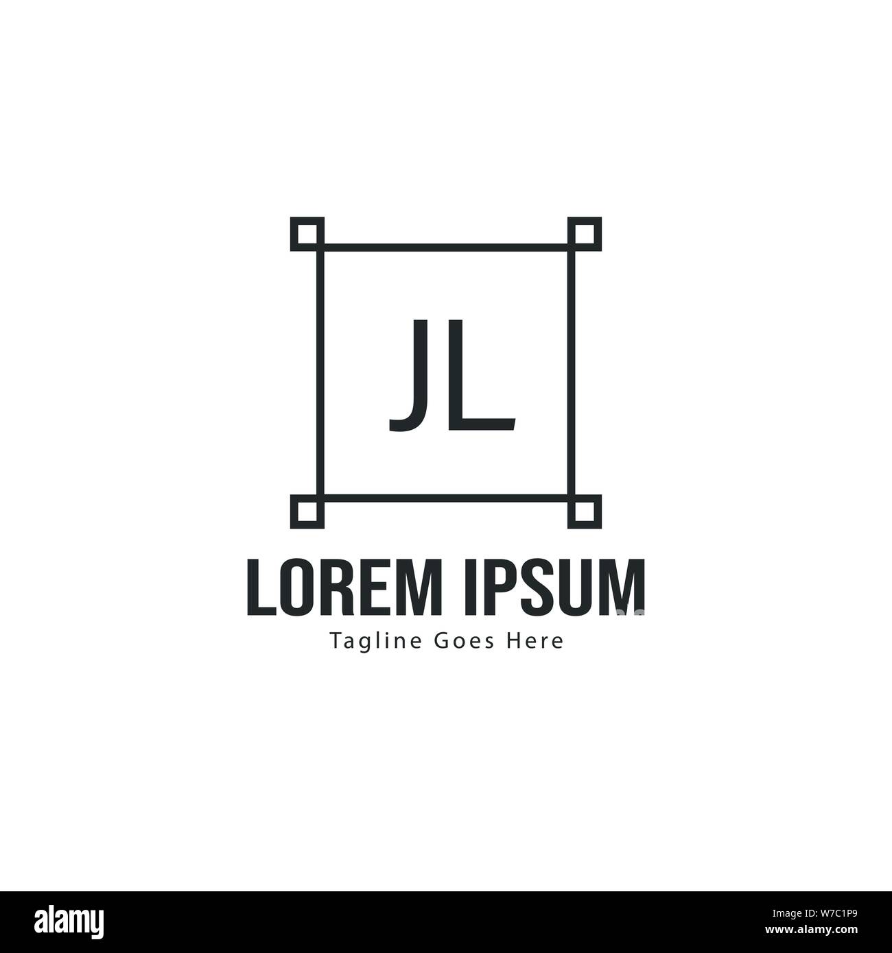 Erste JL logo Vorlage mit modernen Rahmen. Minimalistische schreiben JL logo Vector Illustration Design Stock Vektor