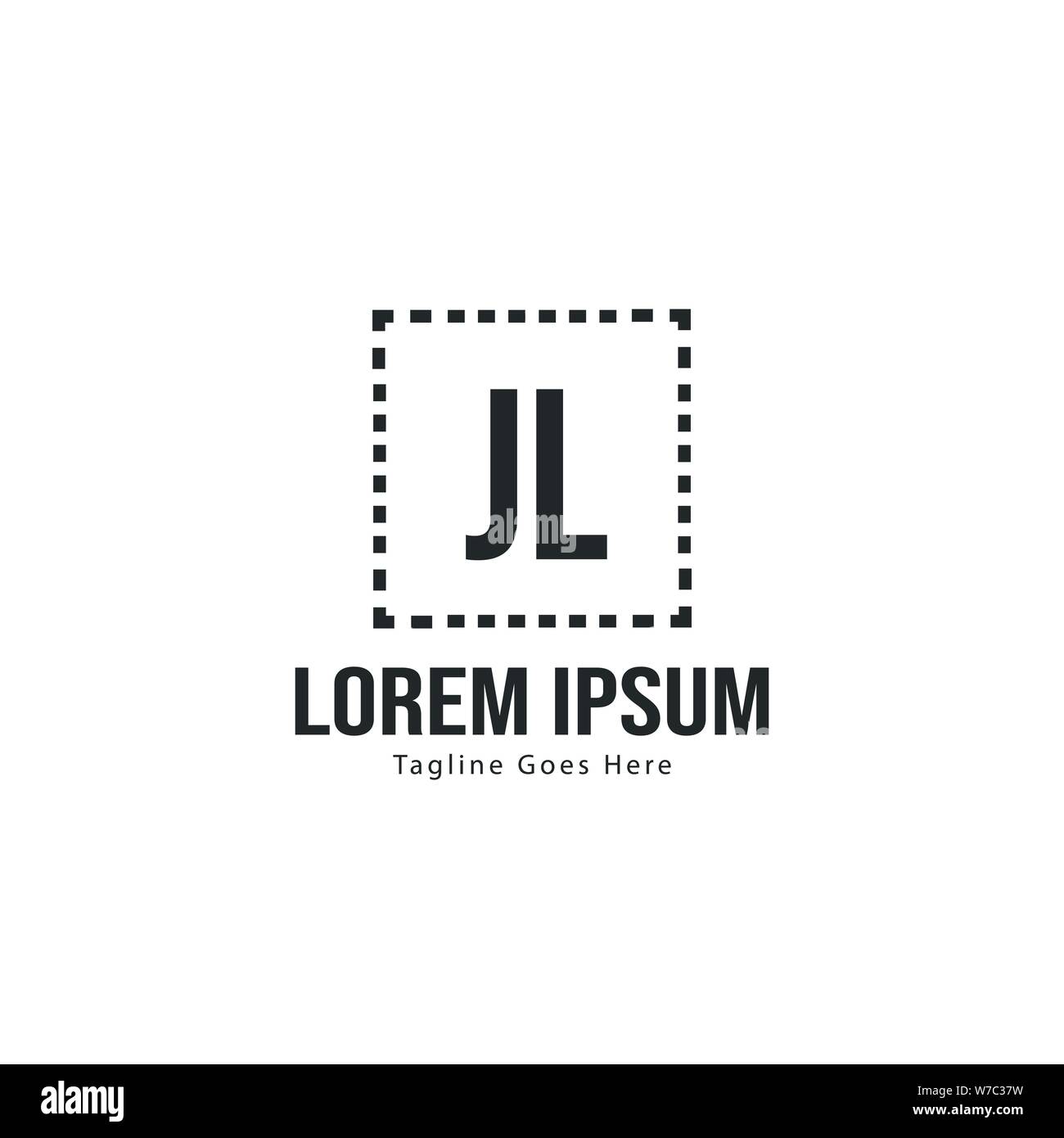 Erste JL logo Vorlage mit modernen Rahmen. Minimalistische schreiben JL logo Vector Illustration Design Stock Vektor