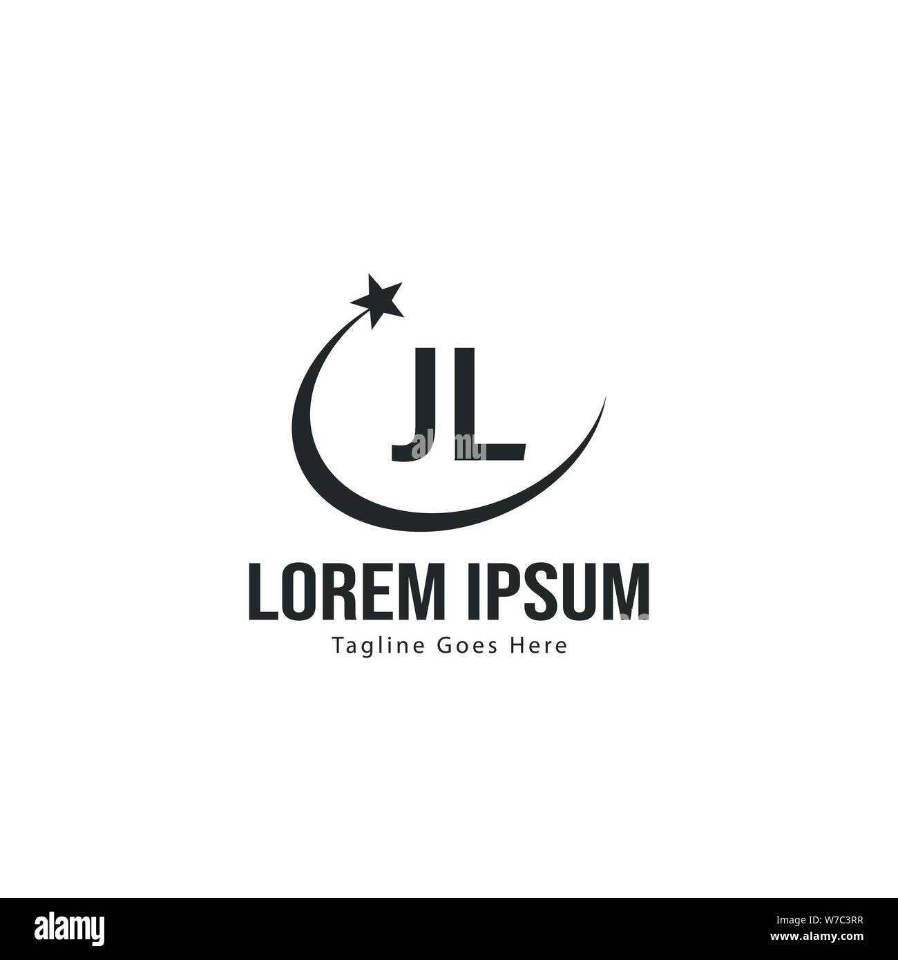 Erste JL logo Vorlage mit modernen Rahmen. Minimalistische schreiben JL logo Vector Illustration Design Stock Vektor