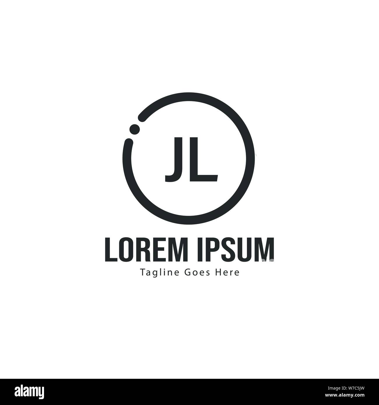 Erste JL logo Vorlage mit modernen Rahmen. Minimalistische schreiben JL logo Vector Illustration Design Stock Vektor