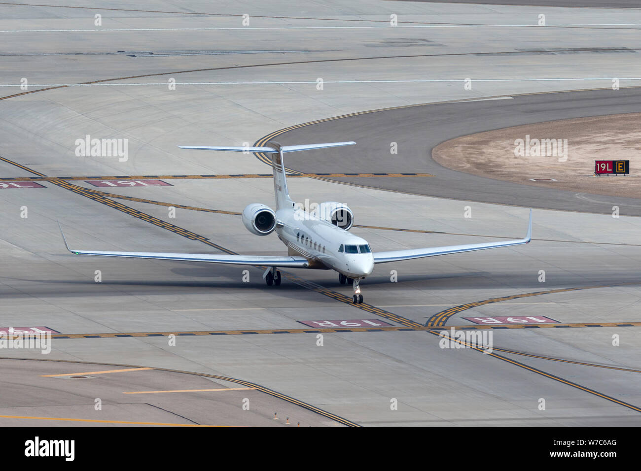 Gulfstream G-V Luxus Business Jet N 721 MM am McCarran International Airport in Las Vegas. Stockfoto