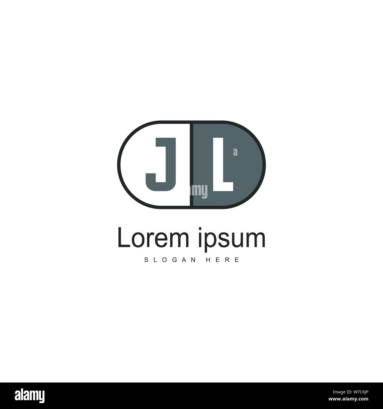 Erste JL logo Vorlage mit modernen Rahmen. Minimalistische schreiben JL logo Vector Illustration Design Stock Vektor