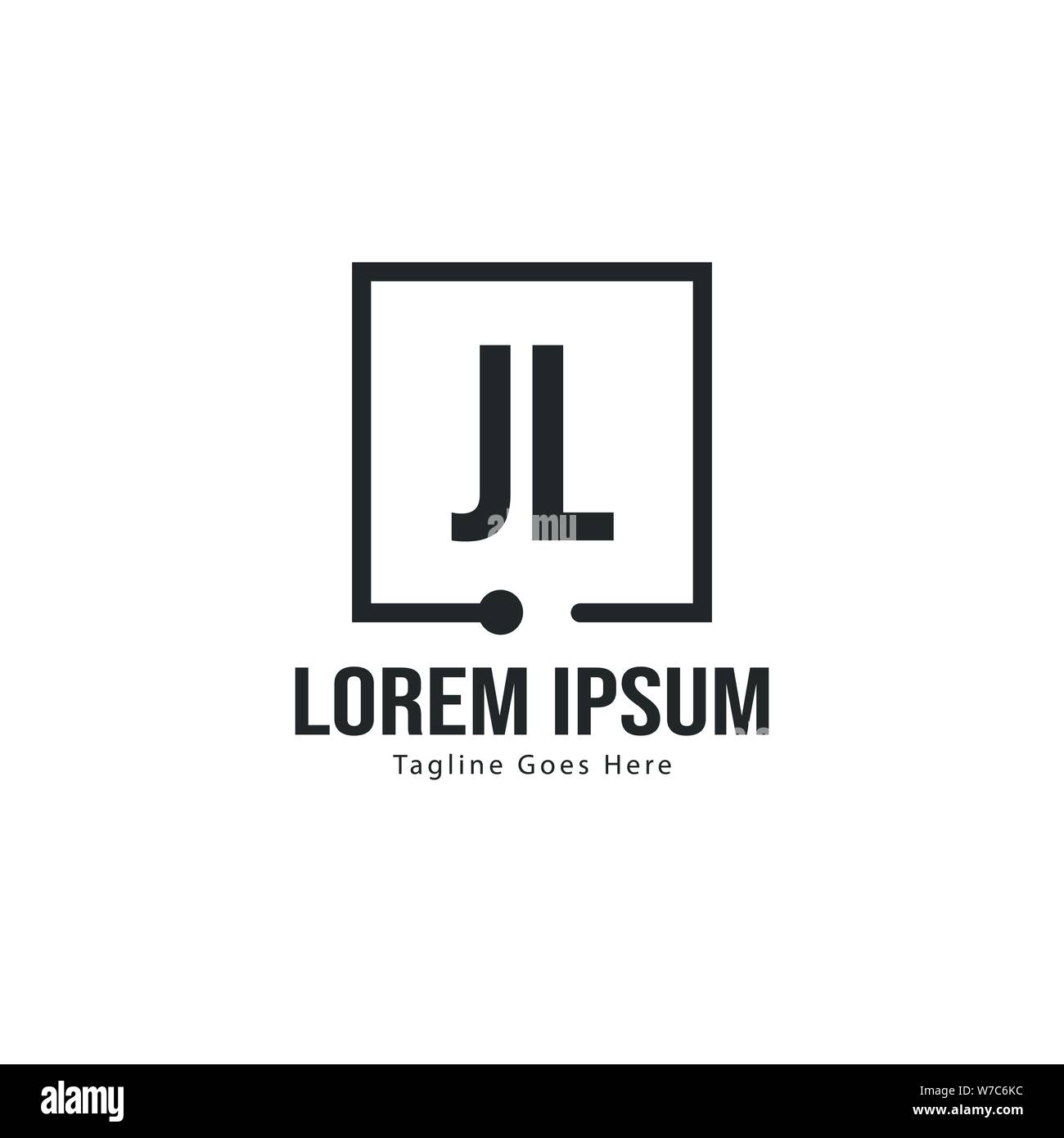 Erste JL logo Vorlage mit modernen Rahmen. Minimalistische schreiben JL logo Vector Illustration Design Stock Vektor