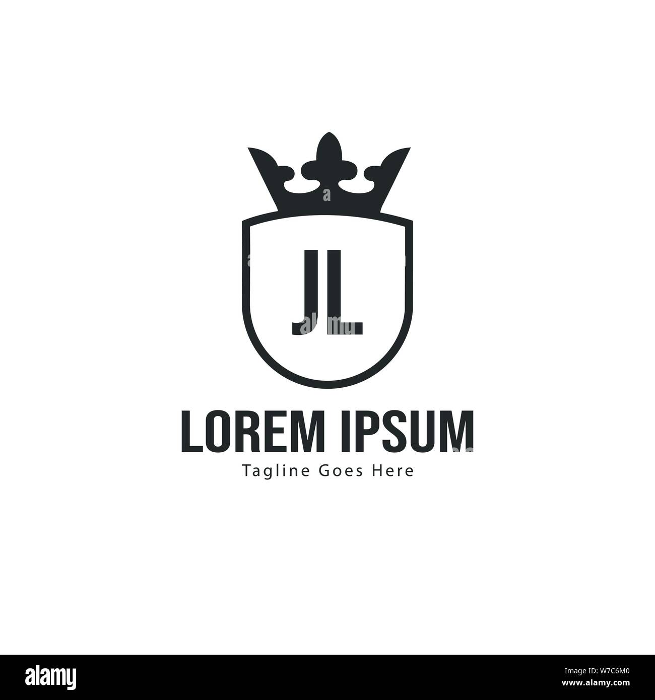 Erste JL logo Vorlage mit modernen Rahmen. Minimalistische schreiben JL logo Vector Illustration Design Stock Vektor