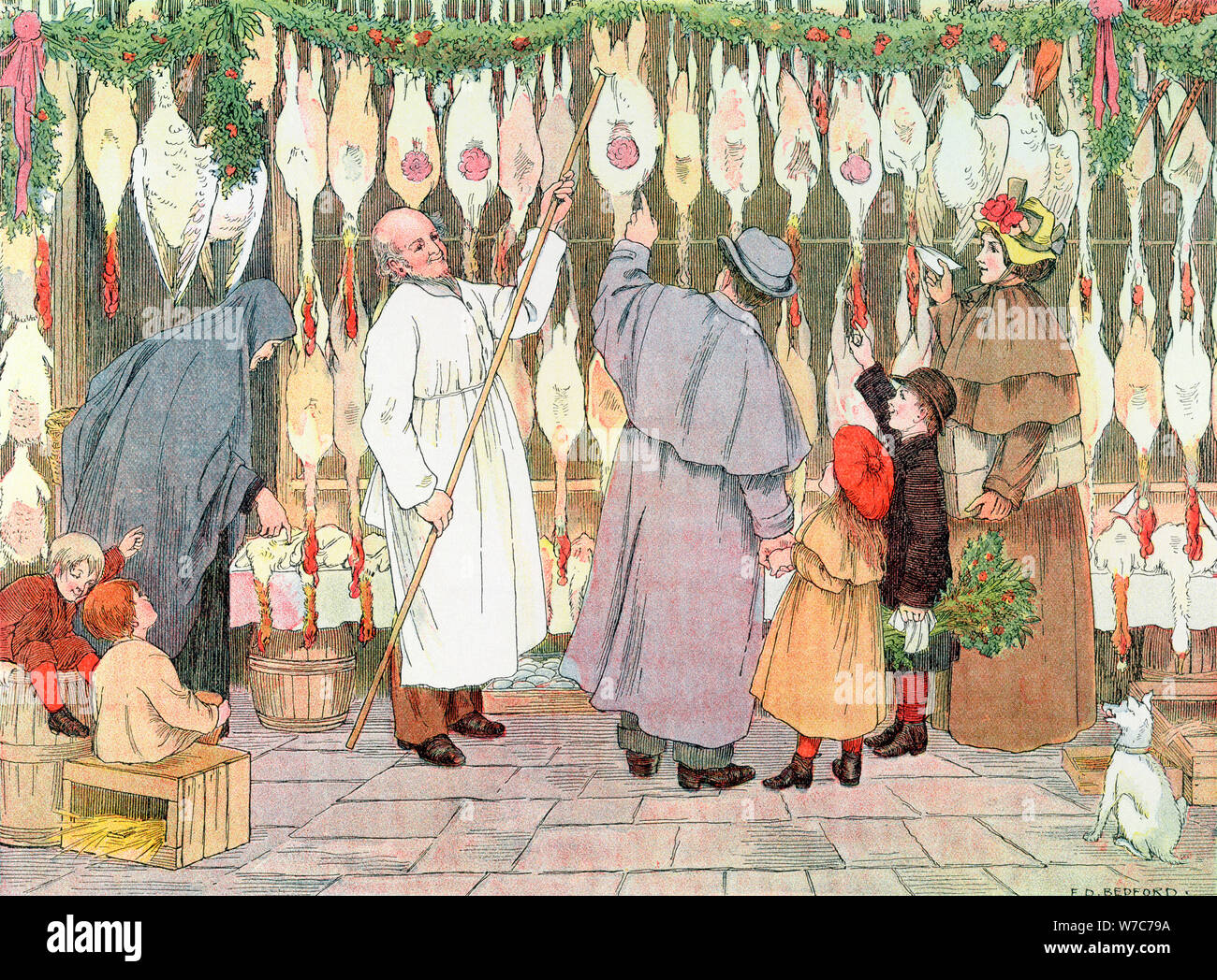 Der Geflügelhändler, 1899. Aus dem Buch von Geschäften, 1899. Künstler: Francis Donkin Bedford Stockfoto