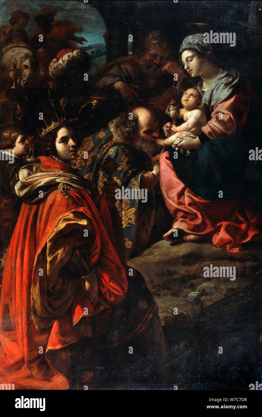 "Die Anbetung der Heiligen Drei Könige', Ende des 16. oder 17. Jahrhundert. Artist: Rutilio di Lorenzo Manetti Stockfoto