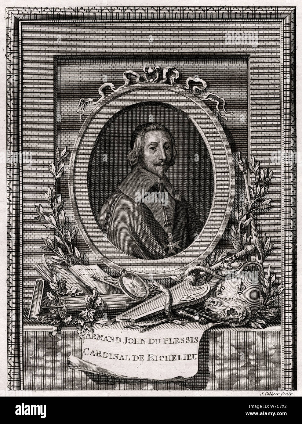 "Armand Jean du Plessis, Duc de Richelieu Kardinal et', 1775. Artist: J Collyer Stockfoto
