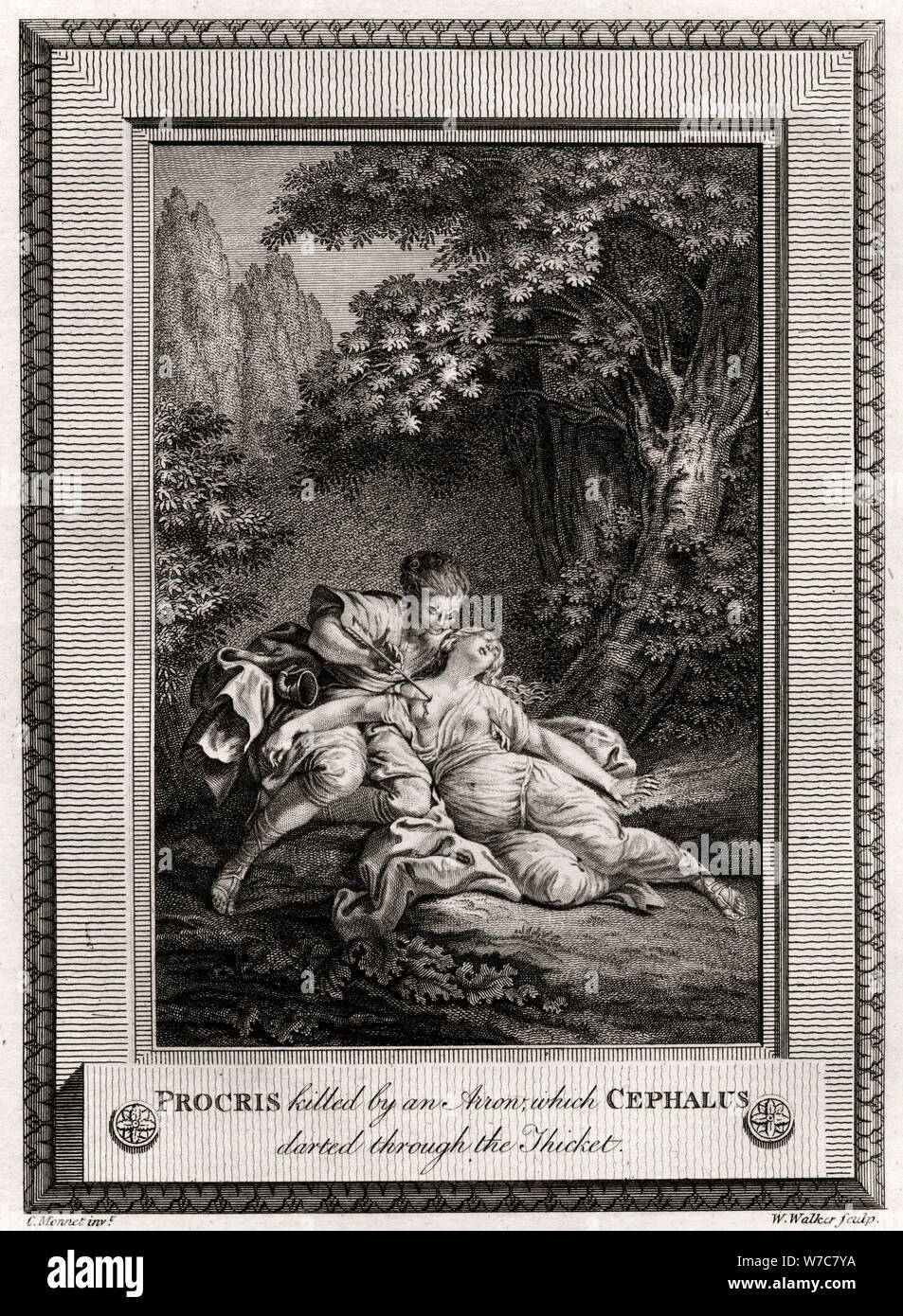 "Procris durch einen Pfeil, der CEPHALUS durch das Dickicht", 1775 schossen getötet. Artist: W Walker Stockfoto