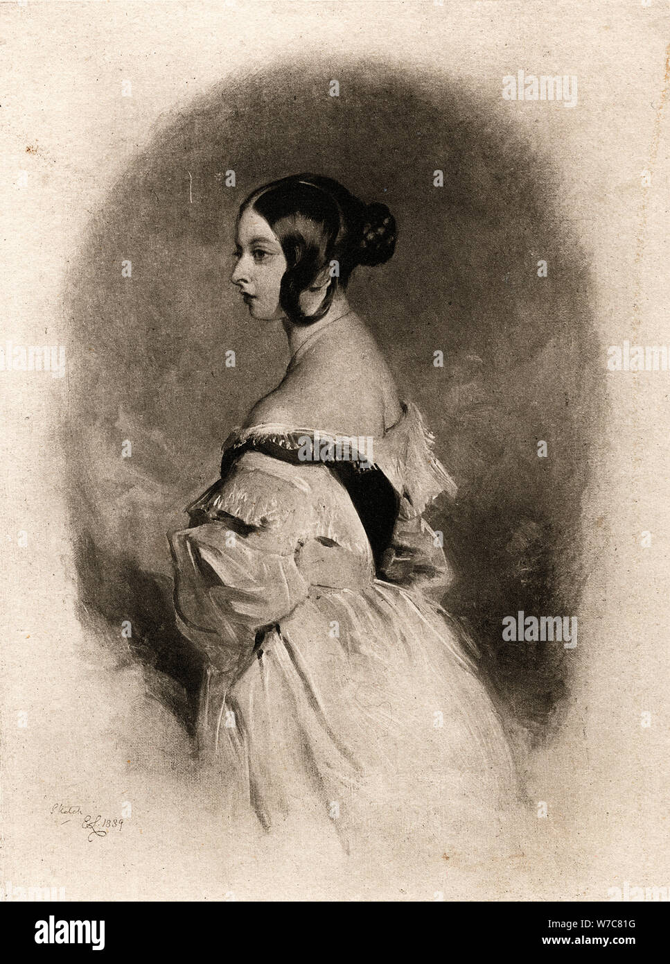 'Königin Victoria im Alter von 20', 19. Artist: Cockerell Stockfoto