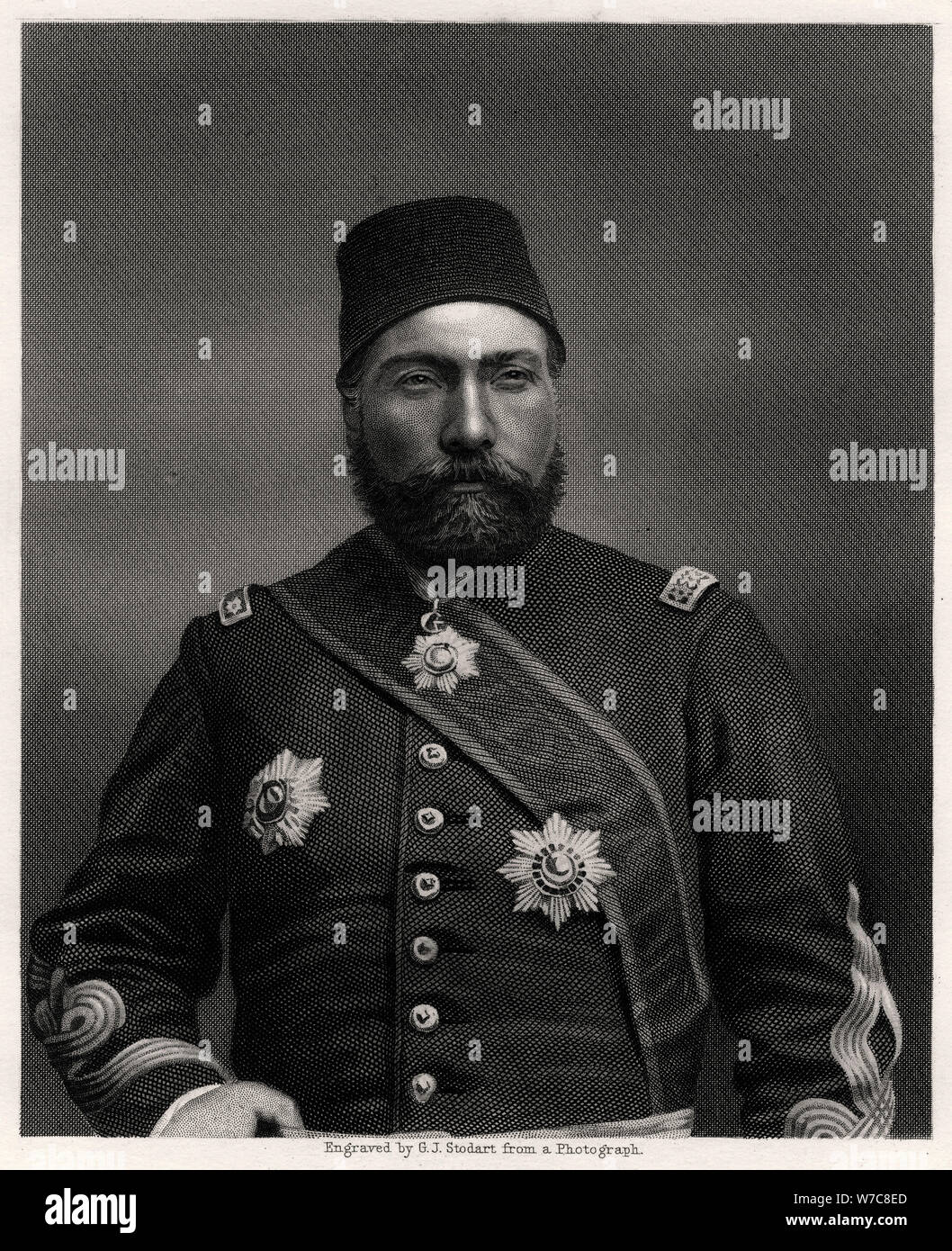 Osman Nuri Pascha, Feldmarschall des Osmanischen Reiches, 19. Artist: George J Stodart Stockfoto