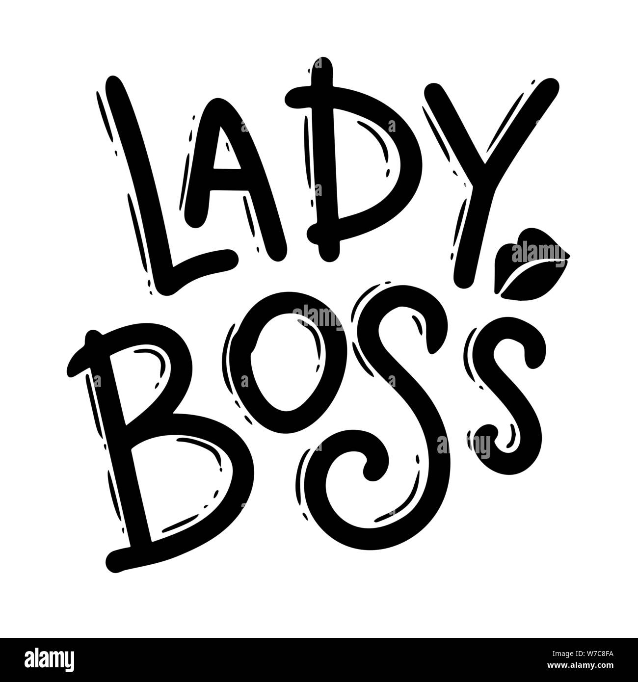 Lady Boss. Schriftzug Phrase für Postkarte, Banner, Flyer. Vector Illustration Stock Vektor