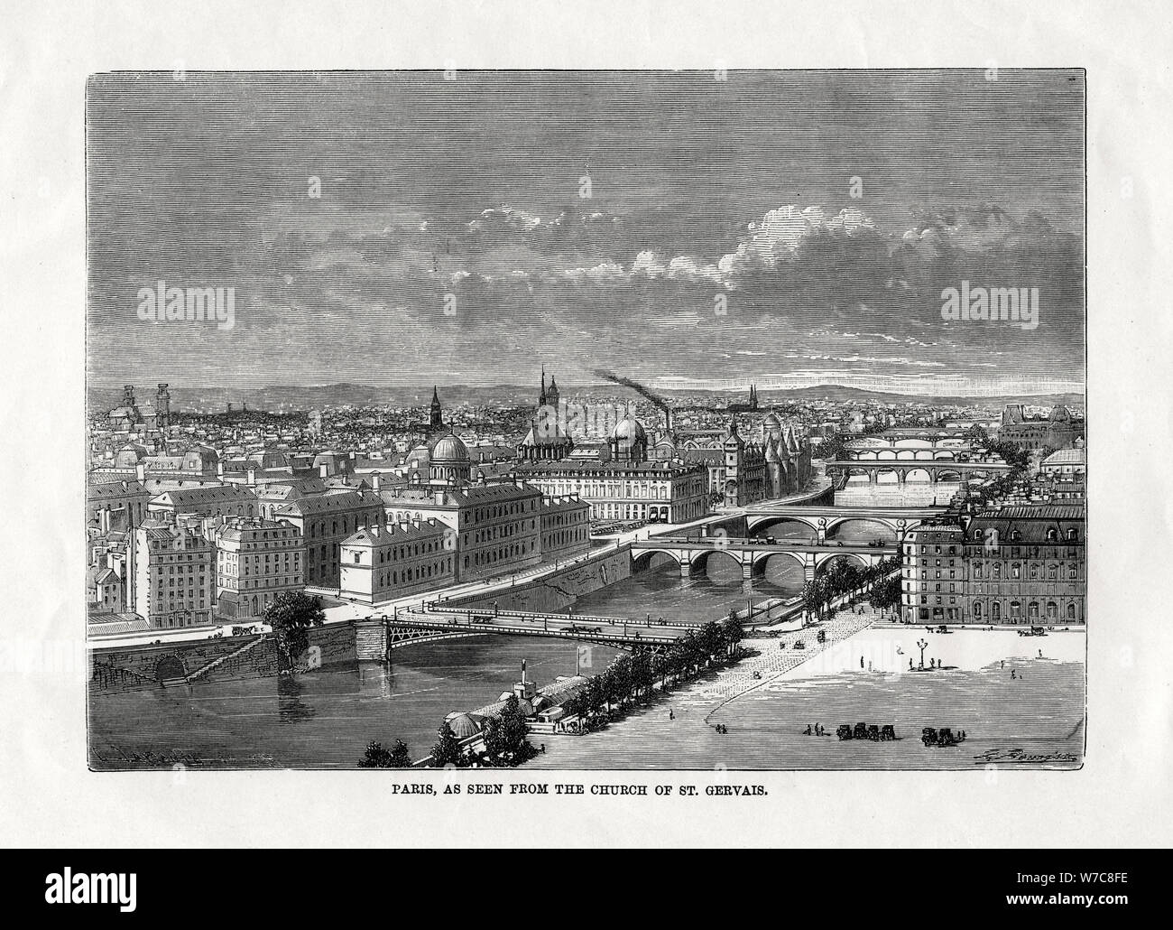 "Paris, wie von der Kirche von St Gervais, Frankreich, 1879 gesehen. Artist: Unbekannt Stockfoto