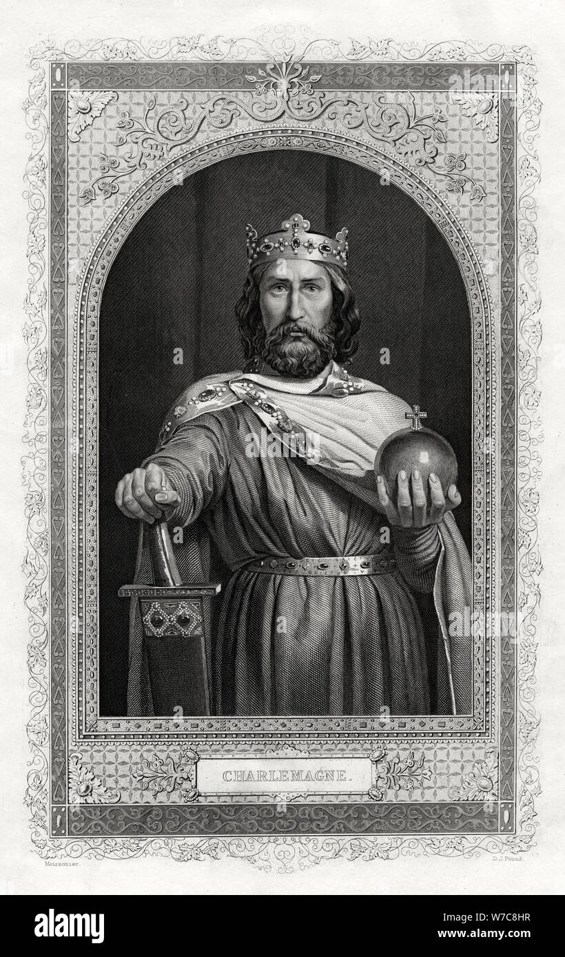 Karl der Große, König der Franken, 1875. Artist: DJ Pfund Stockfoto