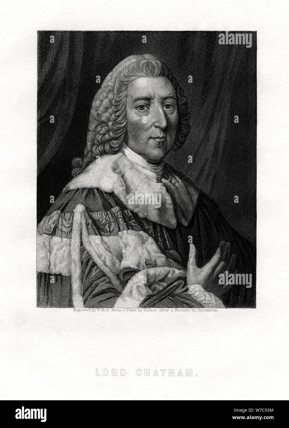 William Pitt, 1. Earl of Chatham, British Whig Staatsmann, 19. Artist: W Holl Stockfoto