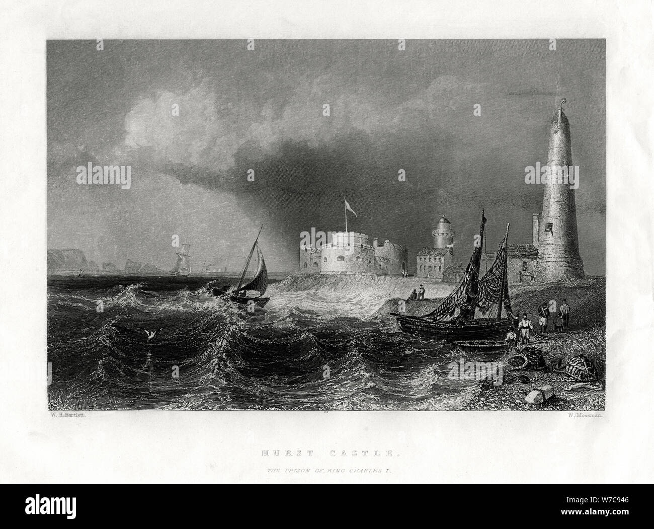 Hurst Castle, Portsmouth, 1860. Artist: W Mossman Stockfoto