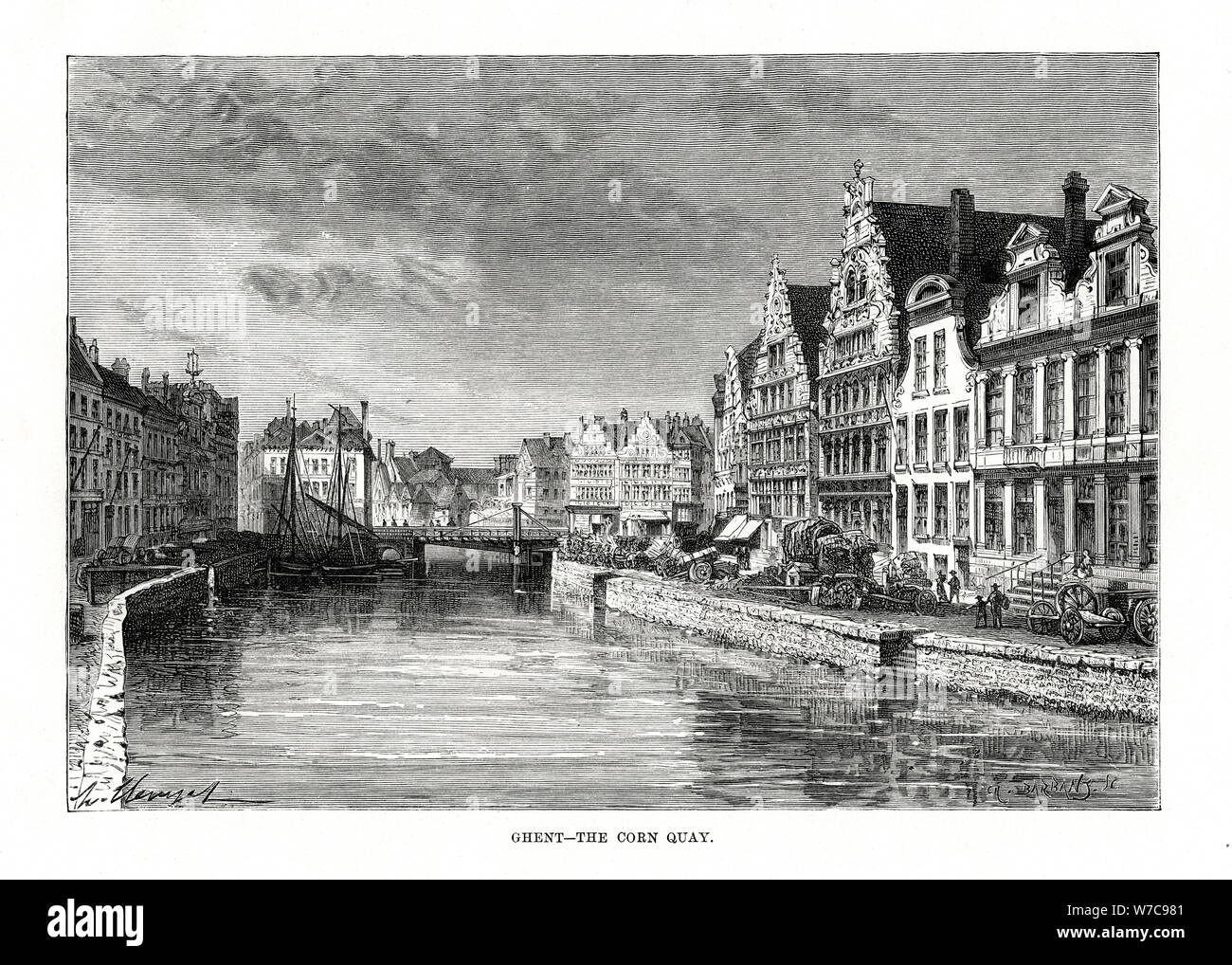 Der Mais Quay, Gent, Flandern, Belgien, 1879. Künstler: Charles Barbant Stockfoto