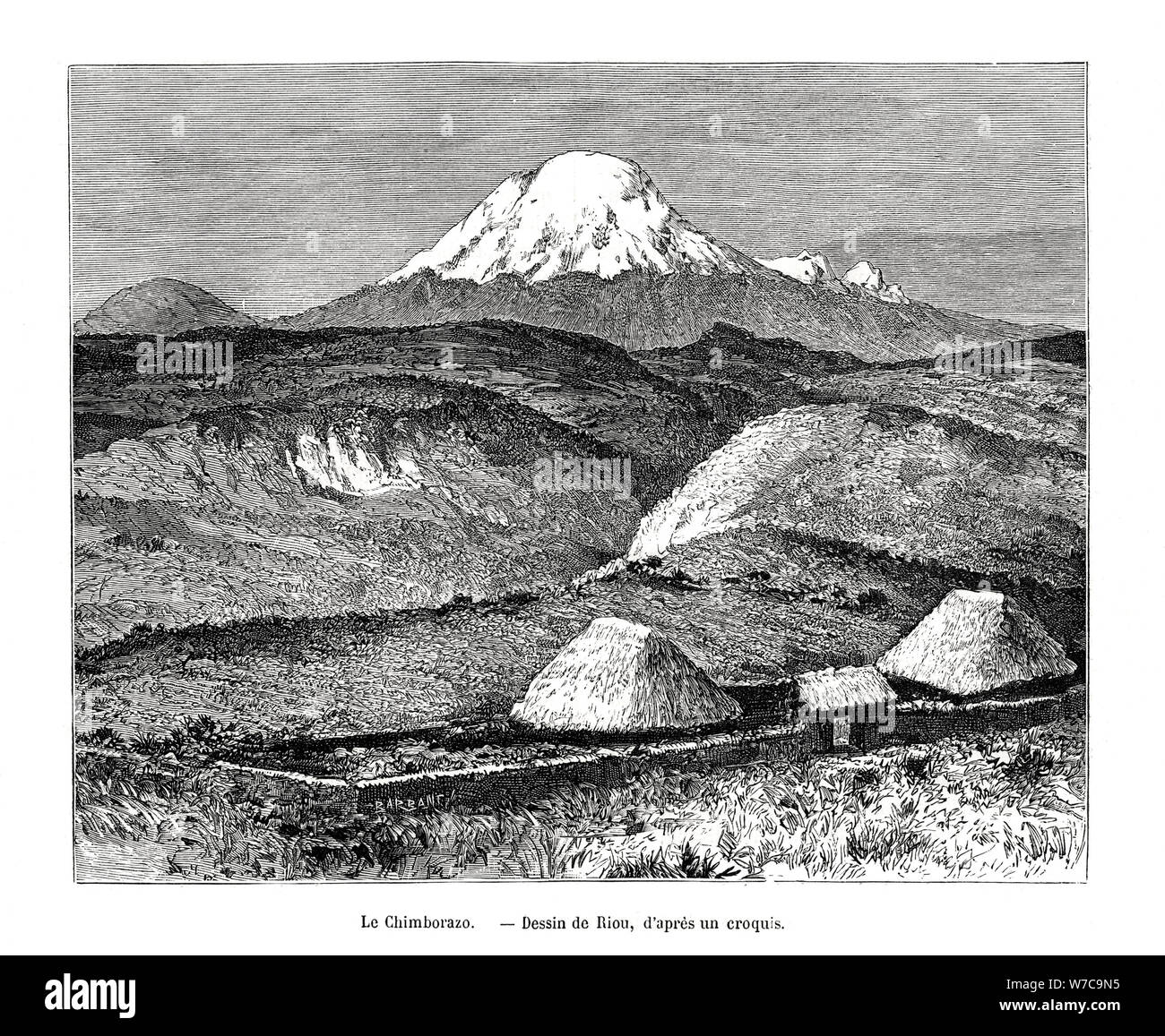Berg Chimborazo, Ecuador, 19. Artist: Edouard Riou Stockfoto