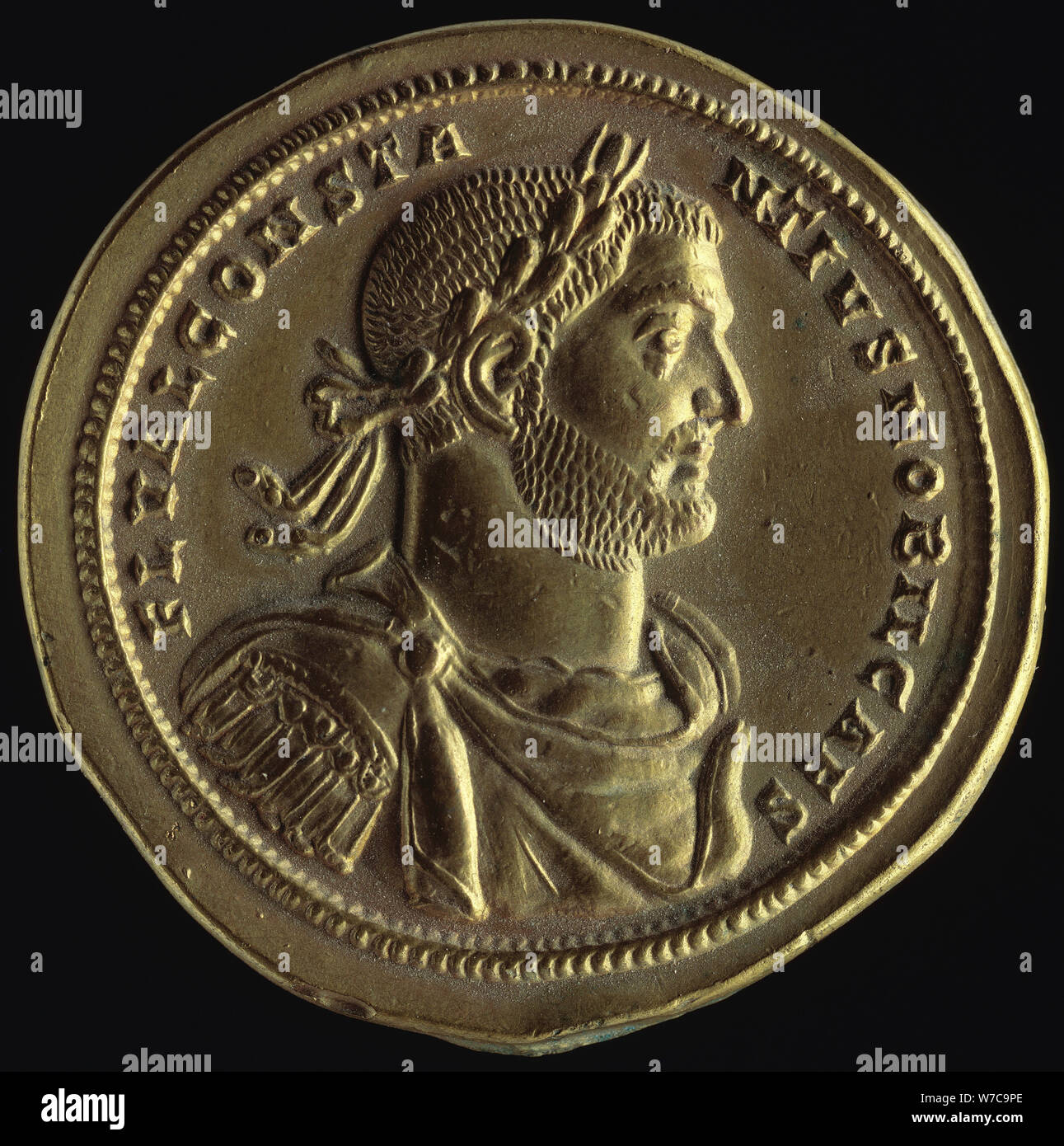 Gold Medaillon zeigt die Kaiser Konstantius Chlorus, Roman, (c 296 AD?). Artist: Unbekannt Stockfoto