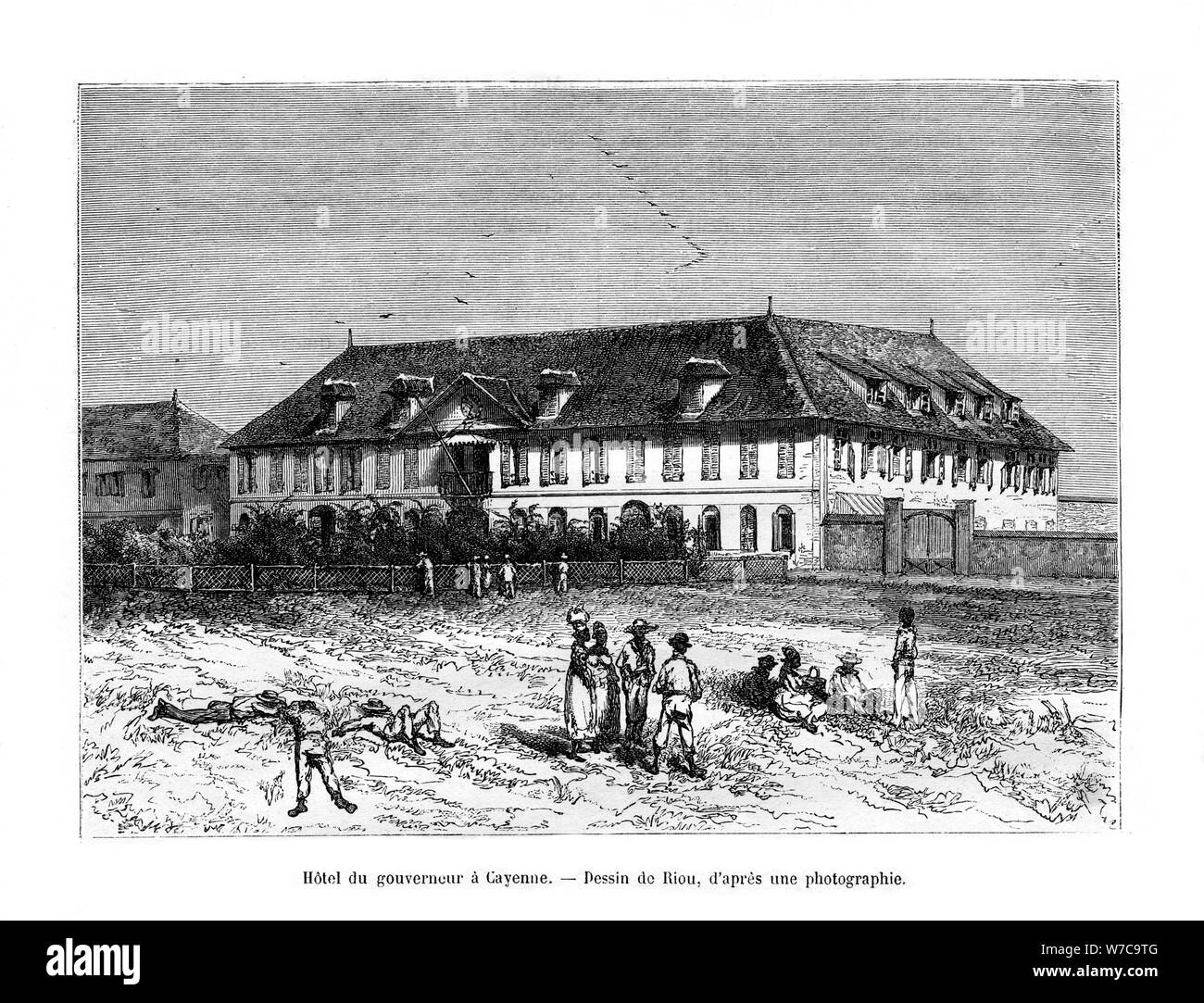 Das Haus des Gouverneurs, Cayenne, Französisch-Guayana, Südamerika, 19. Artist: Edouard Riou Stockfoto