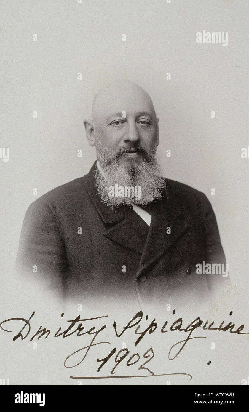 Portrait von Dmitri Sergejewitsch Sipyagin (1853-1902), 1902. Artist: Levitsky, Sergei Lwowitsch (1819-1898) Stockfoto