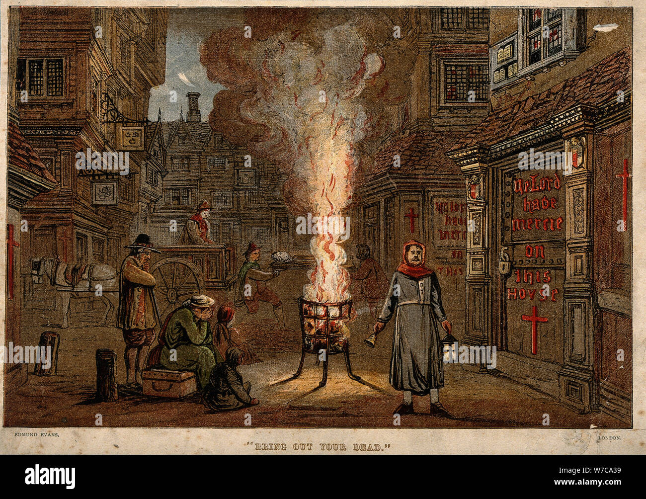 Große Pest in London 1665. Künstler: Anonym Stockfoto