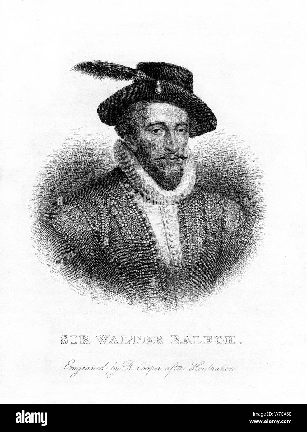 Sir Walter Raleigh, Schriftsteller, Dichter, höfling und Explorer, (19. Jahrhundert). Artist: R Cooper Stockfoto