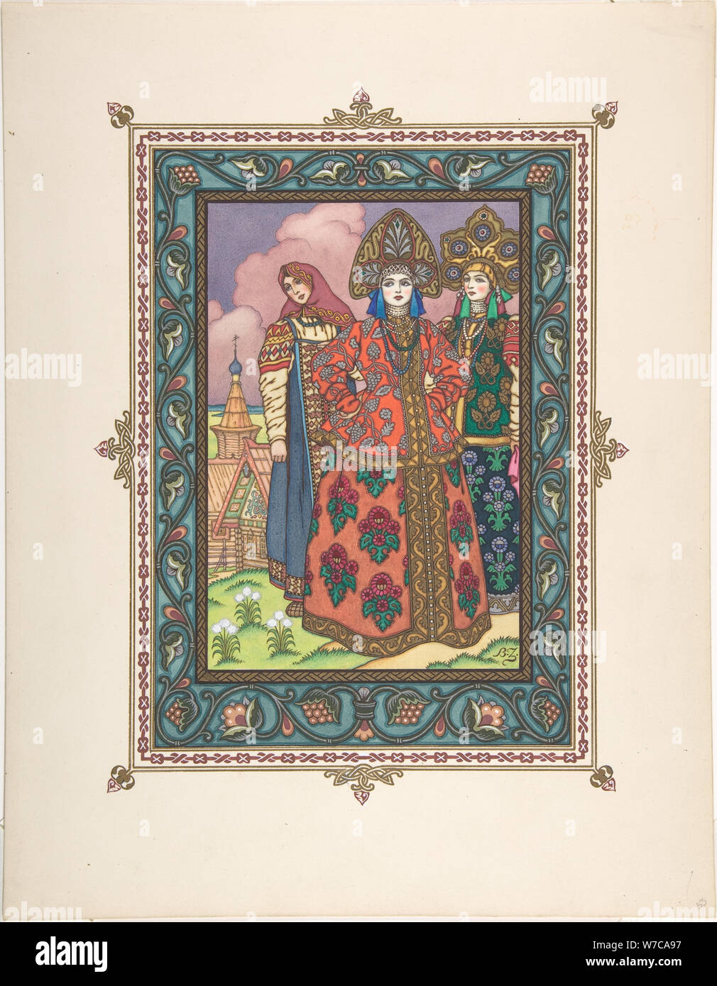 Illustration für das Märchen von der schönen Vasilisa, C. 1925. Artist: Zvorykin, Boris Wassiljewitsch (1872 - nach 1935) Stockfoto