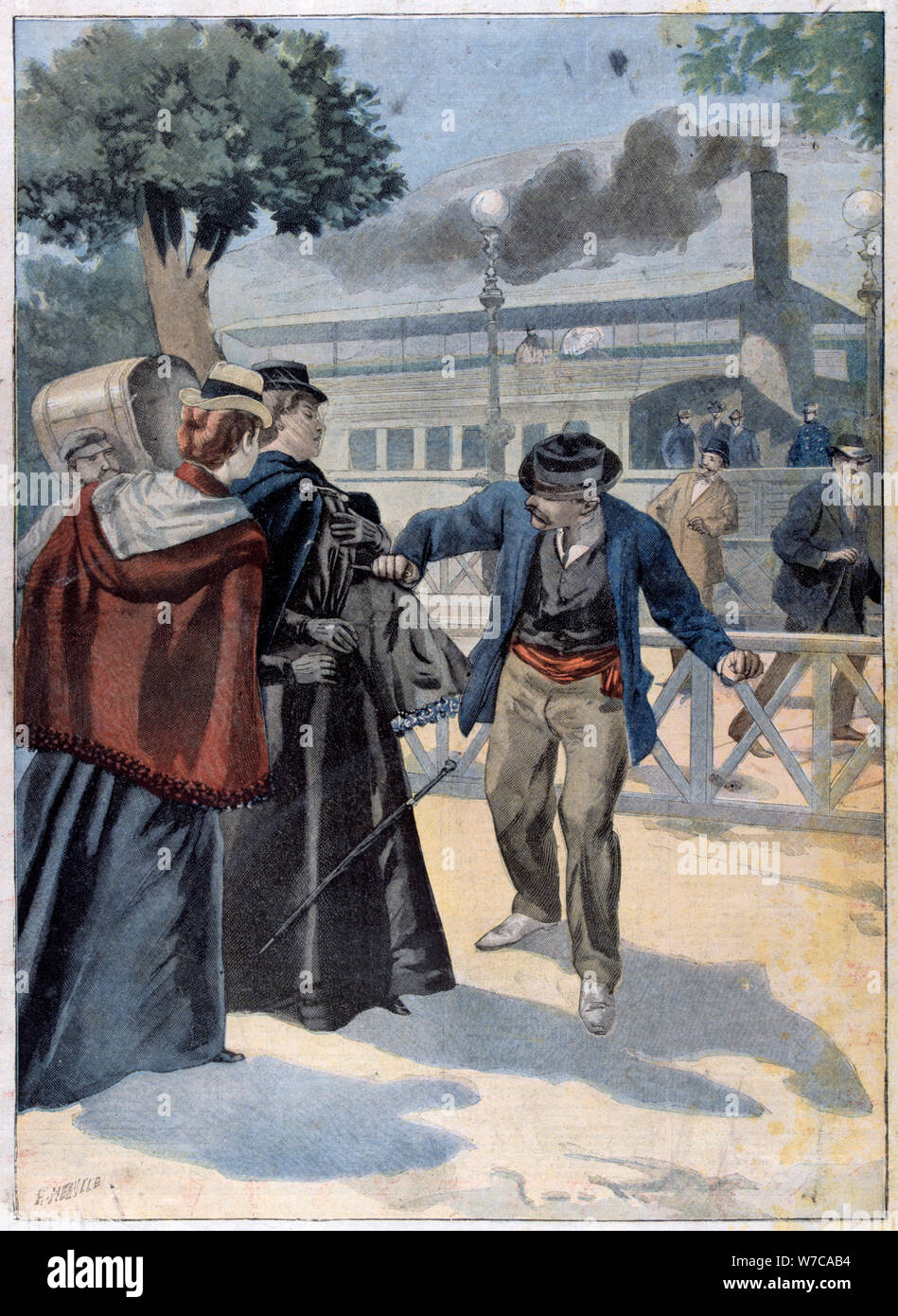 Ermordung von Elisabeth von Bayern von Luigi Lucheni, 1898. Artist: Anon Stockfoto