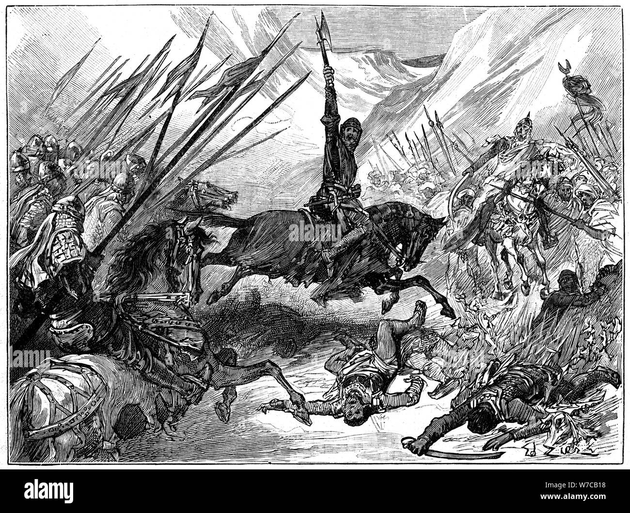Richard I, Coeur de Lion in der Schlacht von Arsuf, 1191, (c 1880). Artist: Unbekannt Stockfoto