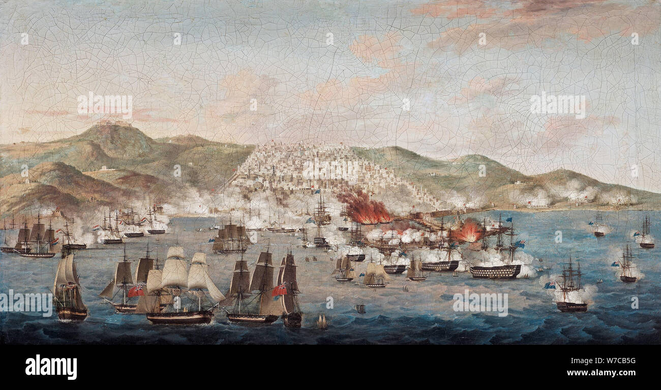 Die Schlacht von Algier am 27. August 1816. Stockfoto