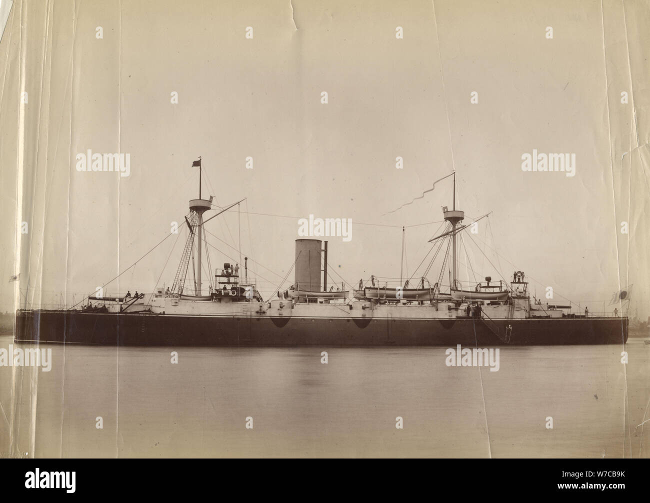 Japanische Cruiser Naniwa, C. 1905. Stockfoto