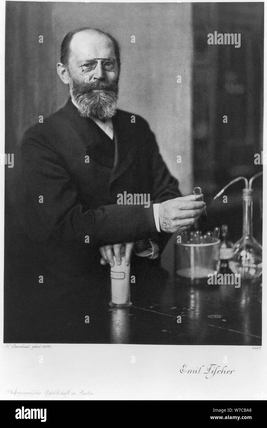 Emil Fischer, Deutsche organische Chemiker, 1904. Artist: Unbekannt Stockfoto