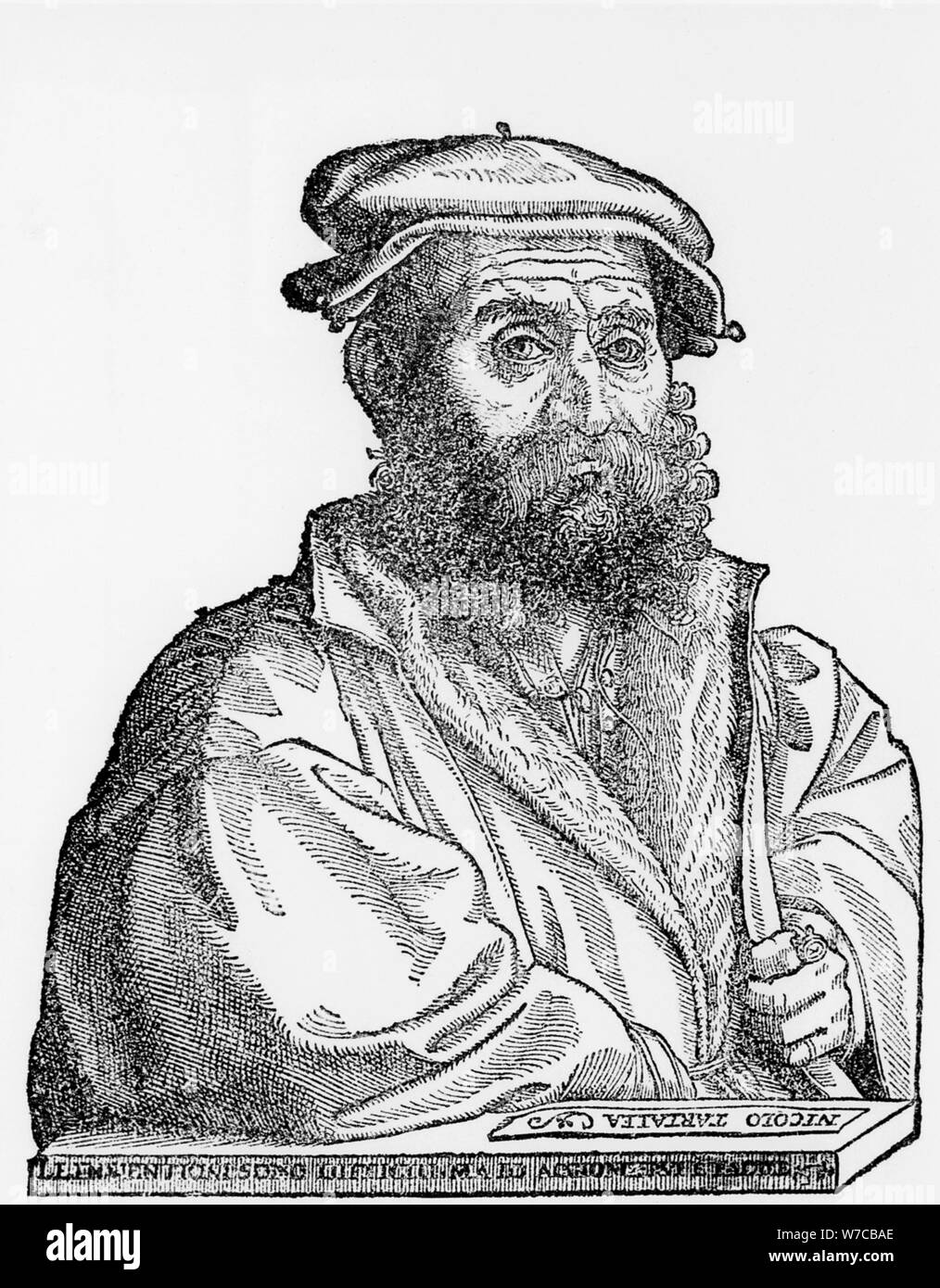 Niccolo Tartaglia, italienischer Mathematiker und Mechanikers, 1550 s. Artist: Unbekannt Stockfoto