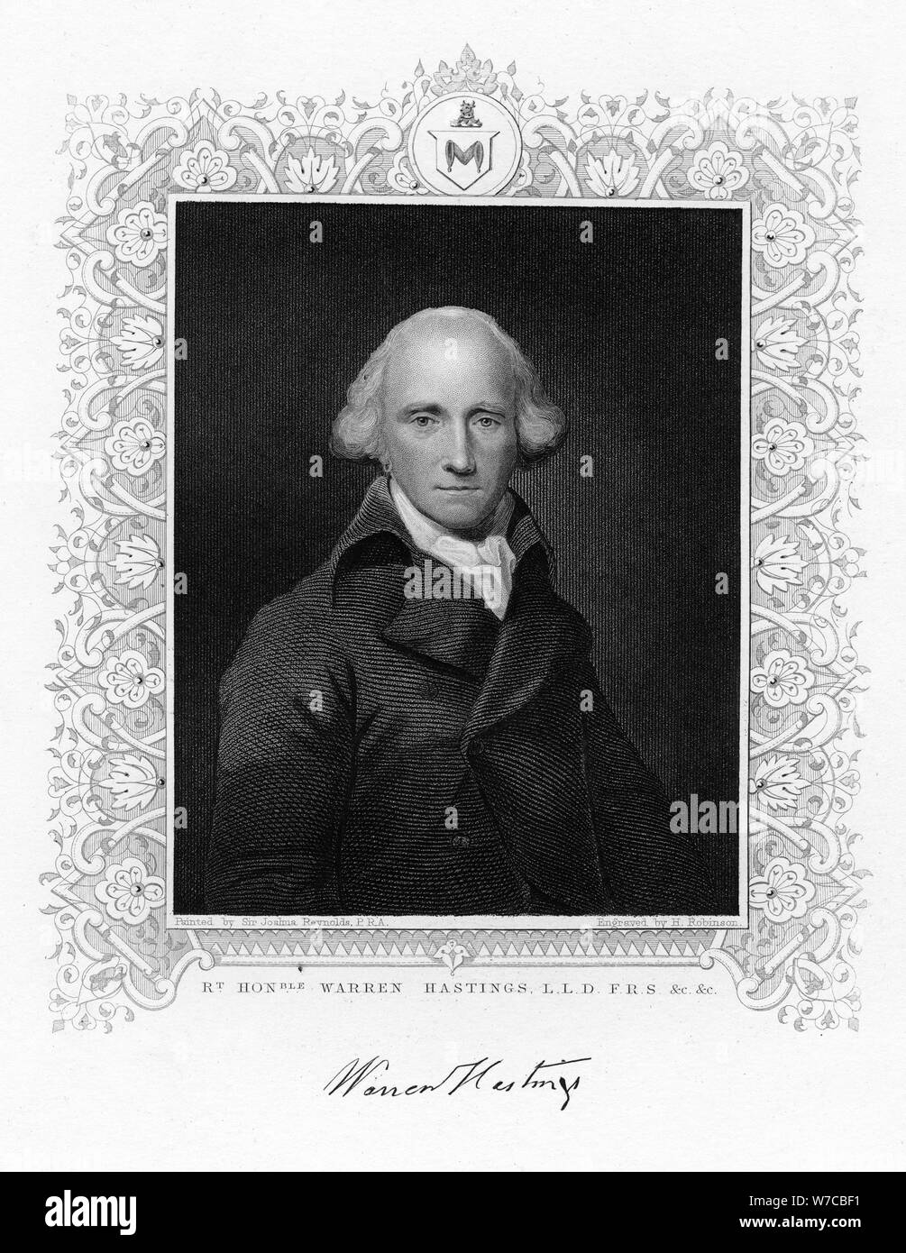 Warren Hastings, der erste Generalgouverneur von Britisch-indien, 19. Schöpfer: H Robinson. Stockfoto