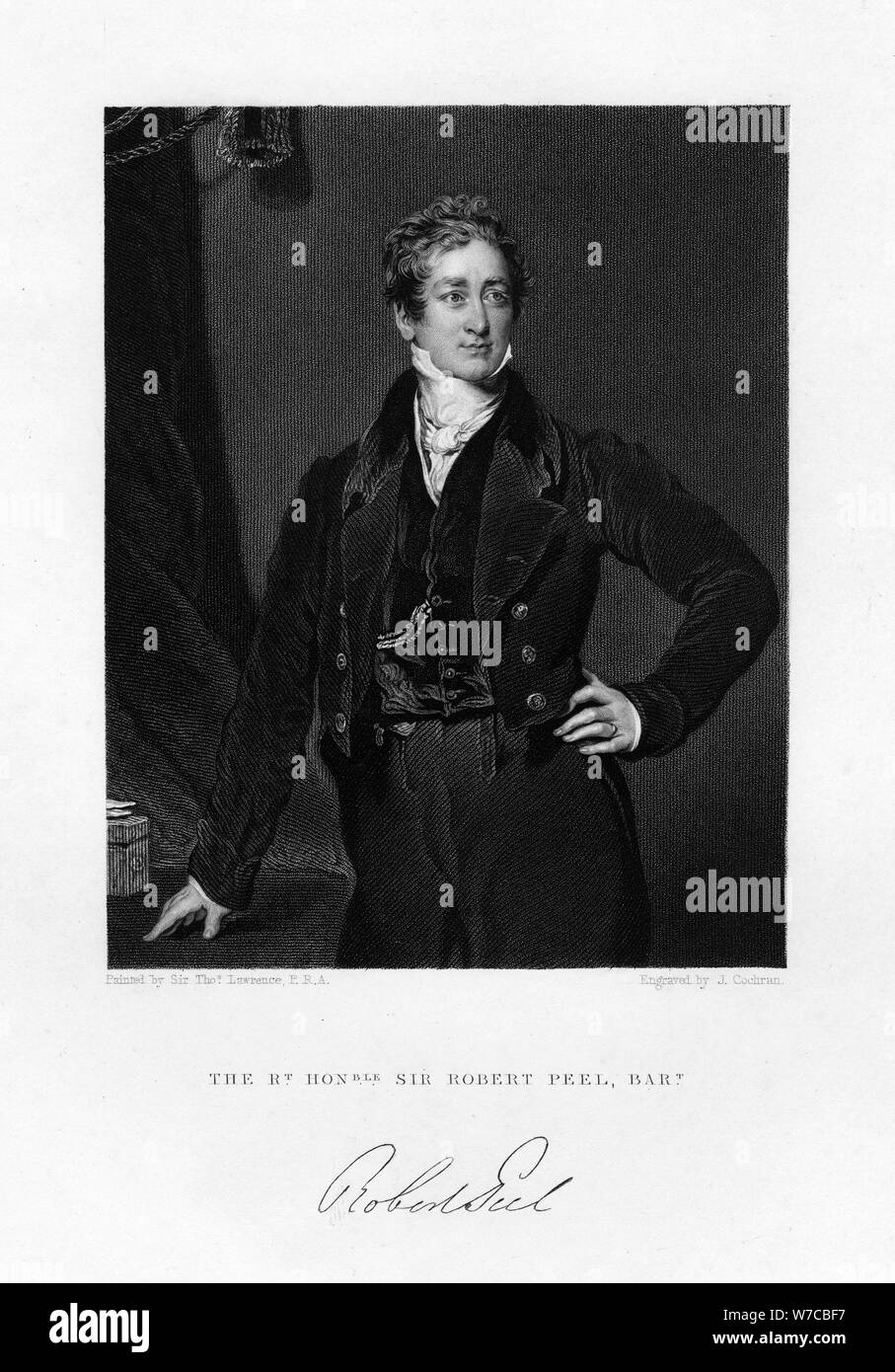 Sir Robert Peel, der britische Premierminister, 19. Artist: J Cochran Stockfoto
